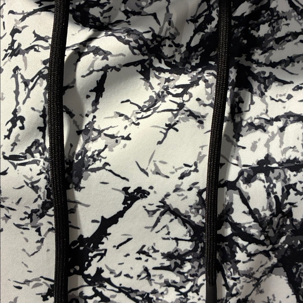 New with tags Otemper pullover ski hoodie. White & Black Marble Print. Size S. - Picture 2 of 11